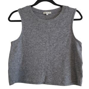 Z Supply Gray Ribbed Crop Tank Top Size Small